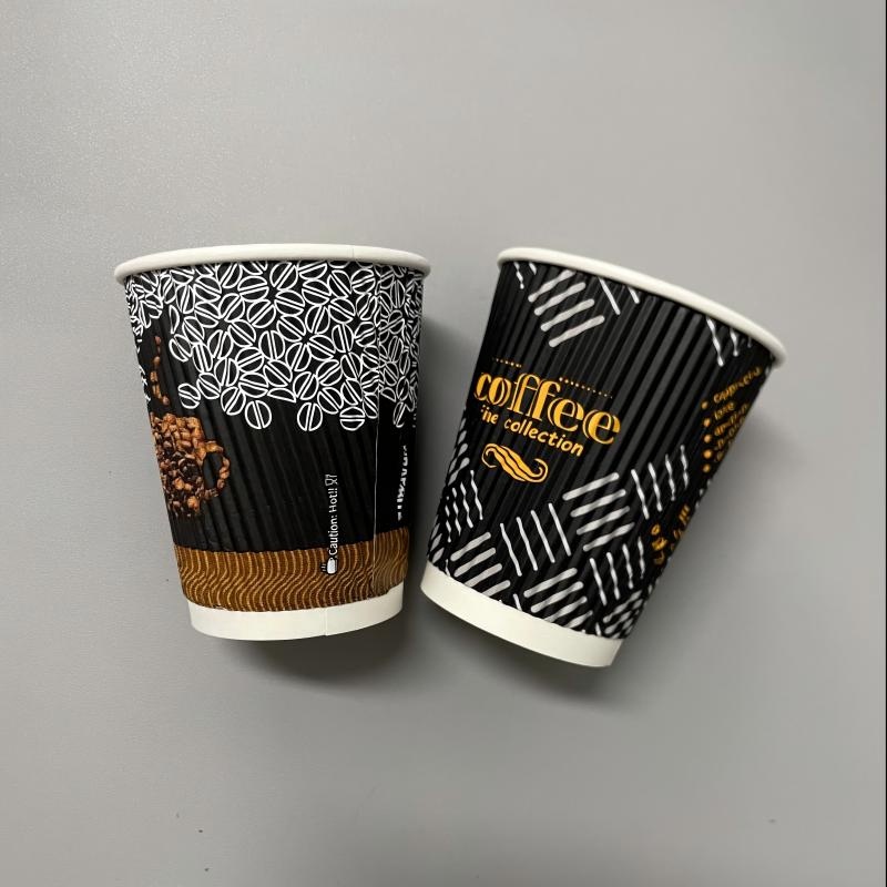 8oz Disposable Ripple Wall Cup Custom Printed Disposable Paper Coffee Cups for Hot Drink – Hot Cold Beverage Cups and Insulated Ripple Wall Paper Cup price