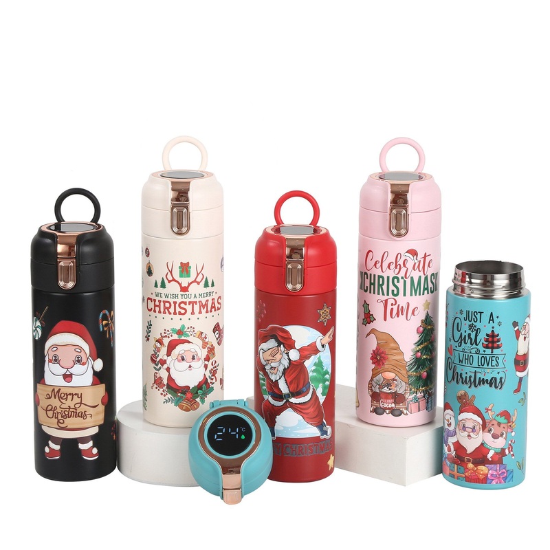 Creative Christmas Festival 304 Stainless Steel Insulated Cup, Cartoon Intelligent Temperature Display Pop-up Cup, Large-Capacity Water Cup Customization. – 304 Stainless Steel Insulated Cup and Temperature Display Cup price