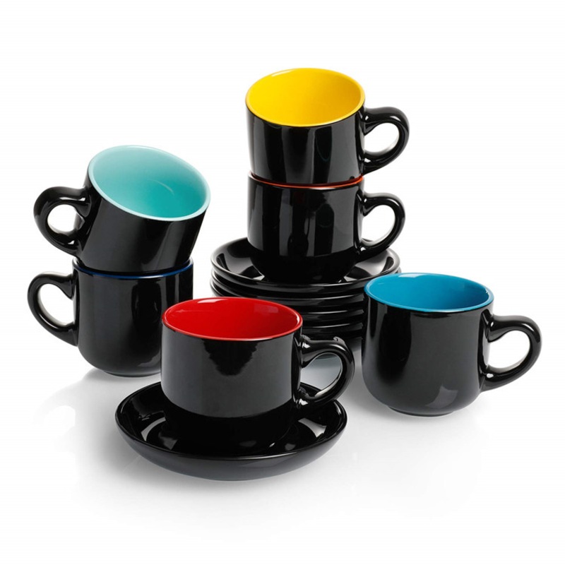 Custom Logo Office 250ml Black Cup Coffee Sauce Cup Ceramic – Sauce Cup and Black Cup price