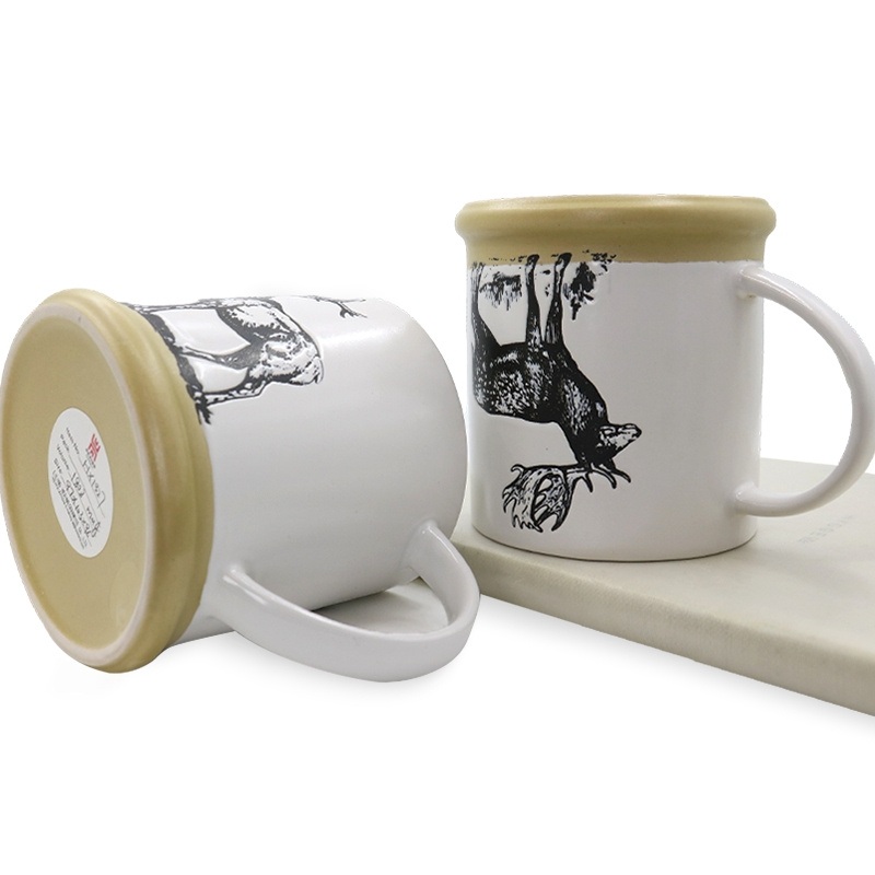 Customizable Embossed Elegant Portable Coffee Color Glazed Ceramic Mug with Designs – Ceramic Mug and Coffee Ceramic Mug price