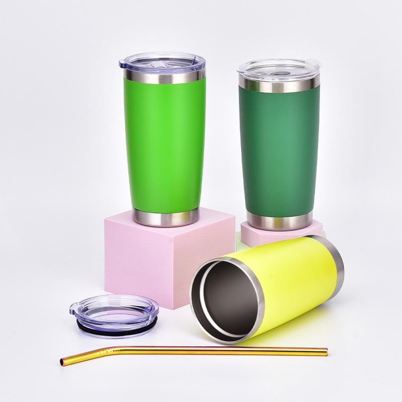 Double Wall Eco Friendly Vacuum Insulated Stainless Steel 20oz Tumbler Wholesale Travel Mug with Straw – Travel Mug with Straw and 20oz Tumbler Wholesale price
