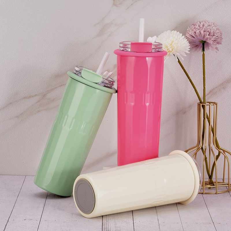 Hot Sale Portable Travel Mug Straight 500ml Double Wall Stainless Steel Skinny Coffee Mug Tumbler with Straw and Lid – Coffee Mug Tumbler and Stainless Steel Skinny Tumbler price