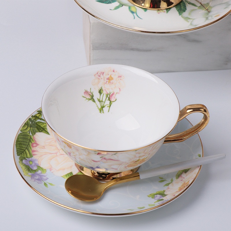 Luxury Gold Decal China Coffee Cup Set for Tea Party – Cups and China Cup price