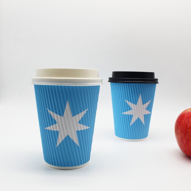 Paper Custom Espresso Coffee Cups Wavy Ripple Triple Wall – Disposable Coffee Cups with Logo and Take Away Cup price