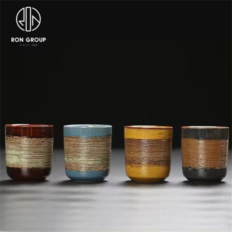 Wholesales Cheap Japanese Unique Design Strip Pattern Vintage Ceramic Tea Cup – Ceramic Tea Cup and Cheap Cup price