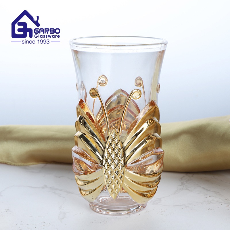 8oz Middle East Glass Tea Mug with Eletroplating Effect – Glass Cup and Drinking Glass Tumbler price