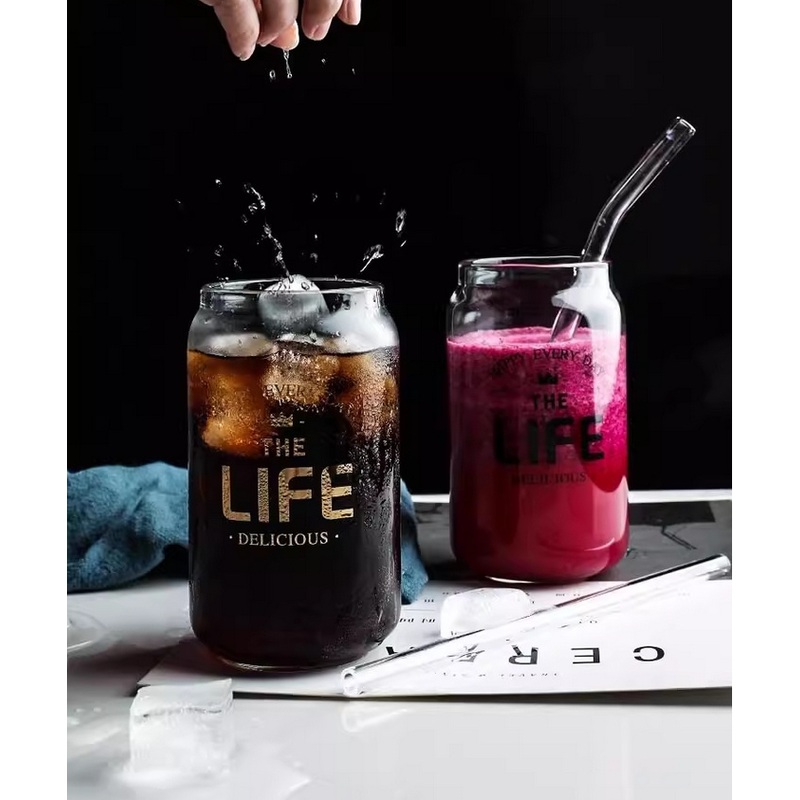 Creative Cola Can Fruit Juice Milk Glass Water Cup Coffee Mugs Heat-Resistant Cold Ice Cream Drink Cups Home Bar Supplies – Glass Cup and High Borosilicate Glass price