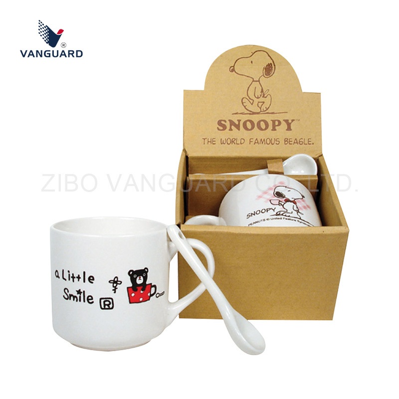 Customized White Ceramic Coffee Mug Milk Coffee Mug with Spoon for Daily Use – Coffee Mug with Spoon and Milk Coffee Mug price
