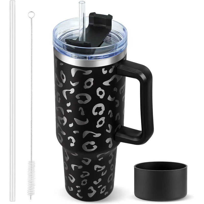 OEM 40 Oz Stainless Steel Tumbler Insulated Vacuum Coffee Cup Leopard Print Laser Logo for Car Travel Customizable Laser Logo – Custom Promotional Tumbler and Bulk Sublimation Tumbler price
