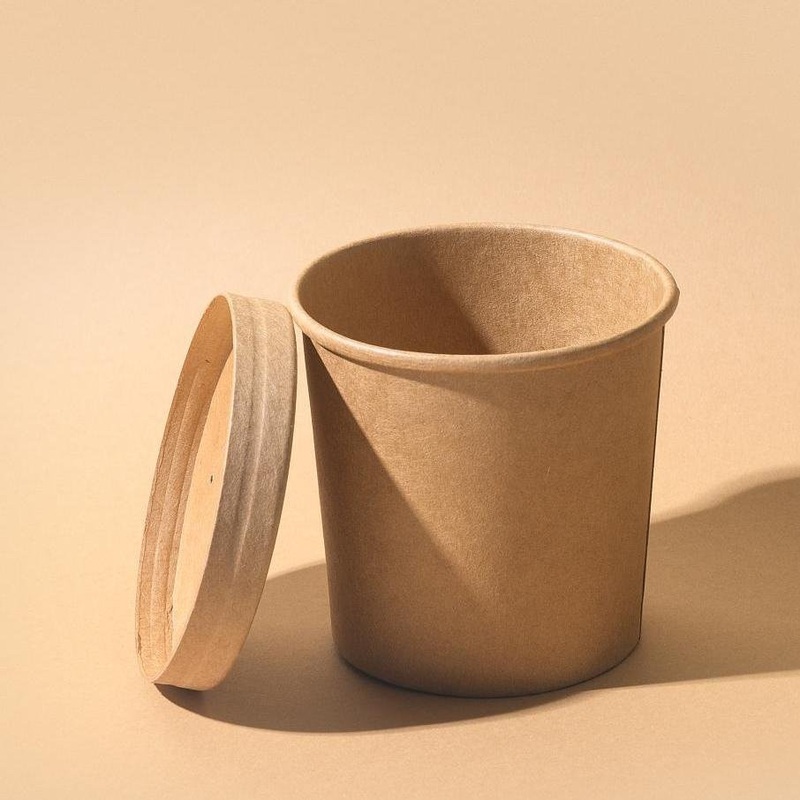 The Factory Produces Custom Logo Printed Food Grade Disposable Kraft Paper Cup Soup with Lid – Soup Paper Cup and Hot Soup Paper Cup price