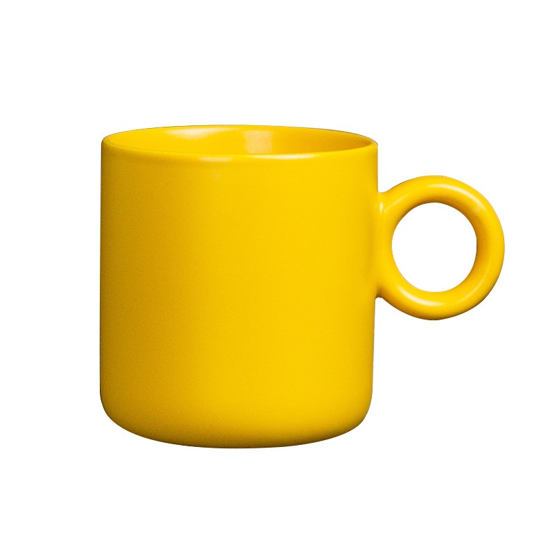 Wholesale 12 Oz Yellow Ceramic Cups Large Tall Porcelain Mugs with Handle for Coffee Milk Water Beer for Sublimation Logo Design – Yellow Ceramic Mugs and Porcelain Mug price
