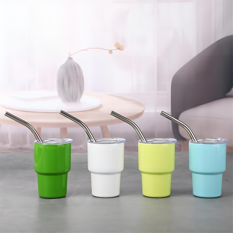 Wholesale 2oz Sublimation Mini Stainless Steel Tumblers Shot Glass Tumbler with Straw Lid – Small Wine Glass and Vacuum Cup price