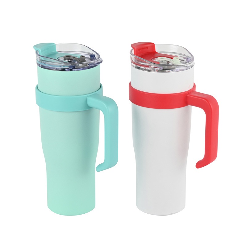 Wholesale 40oz Double Wall Tumbler Coffee Cup Stainless Steel Travel Mug Cup Dual Drink Function with Handle for Travel Gym – Water Bottle price