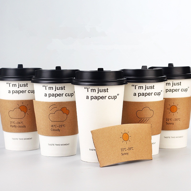 16 Oz White Paper Hot Cups Sleeves Disposable Insulated Paper Coffee Cups with Lid – Paper Cup and Single Wall Paper Cup price