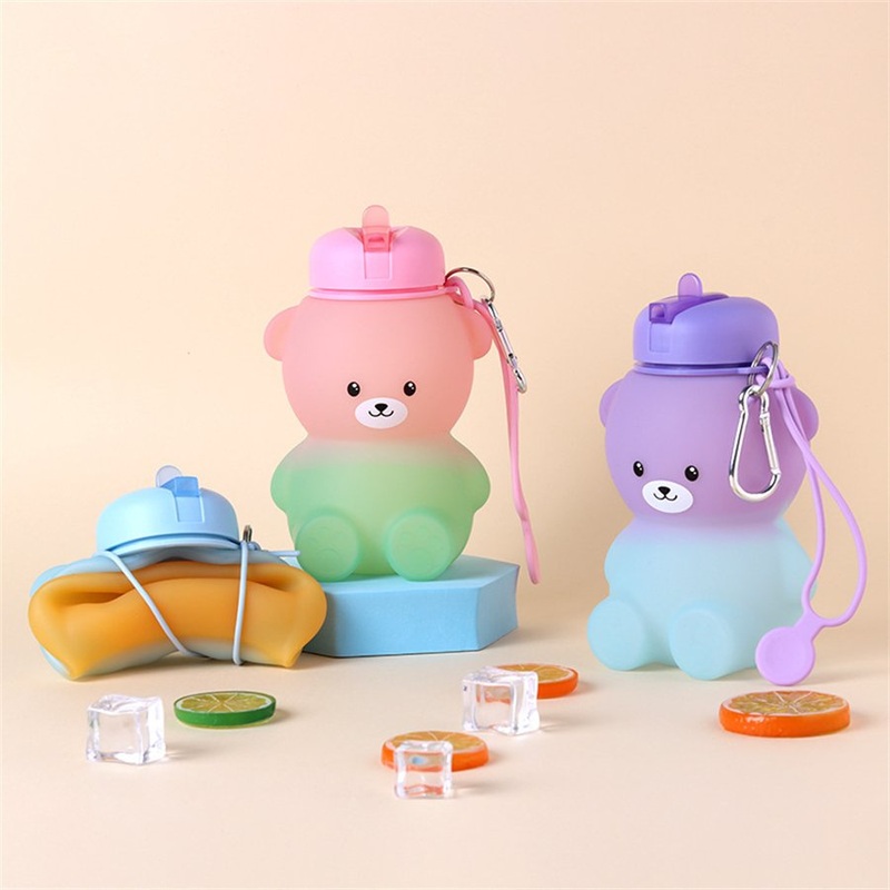 Folding Kids Silicone Water Bottle Children Cute Collapsible Water Bottle – Water Bottle and Sports Water Bottle price