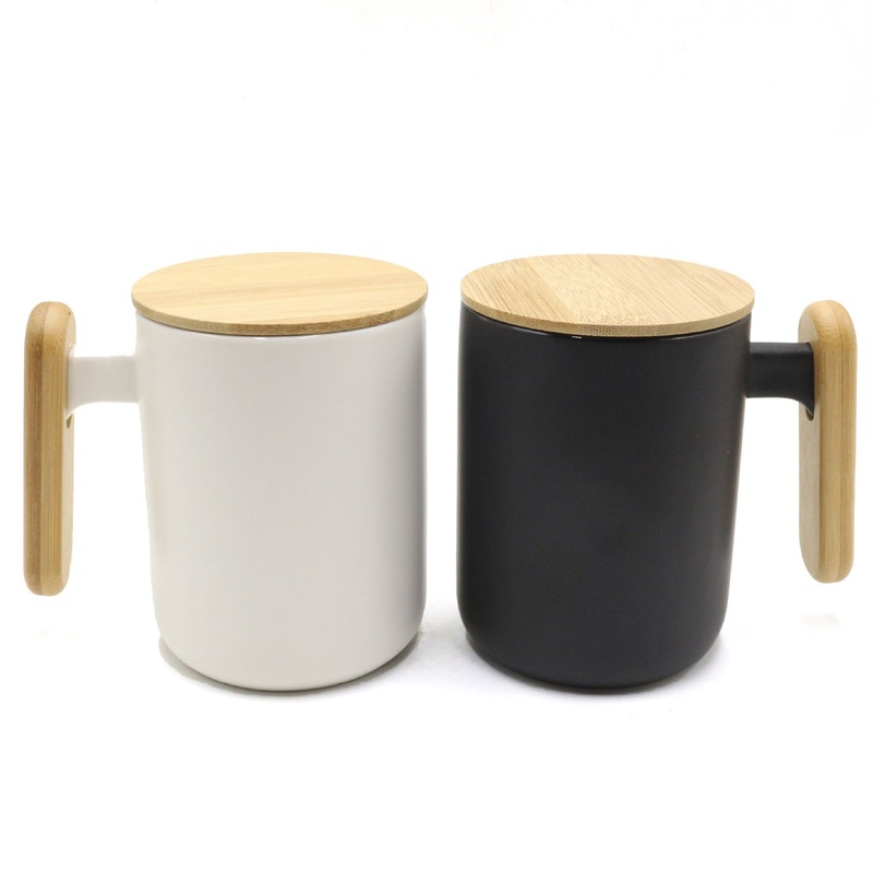 Personalized Custom Logo Ceramic Coffee Mug Bamboo Lid Printed Cup with Handle – Ceramic Mug and Ceramic Promotional Gift Cup price