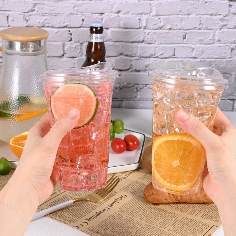Pet Disposable Coffee Iced Cup Plastic Water Milk Disposable Cup with Lid – Pet Cups and Plastic Cups price