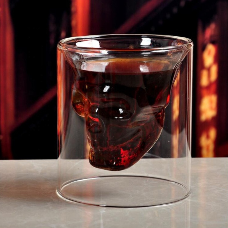 Skull Glass Wine Drinking Cups with Three Sizes – Bar Whiskey Glass Mug and Double Wall Skull Mug price