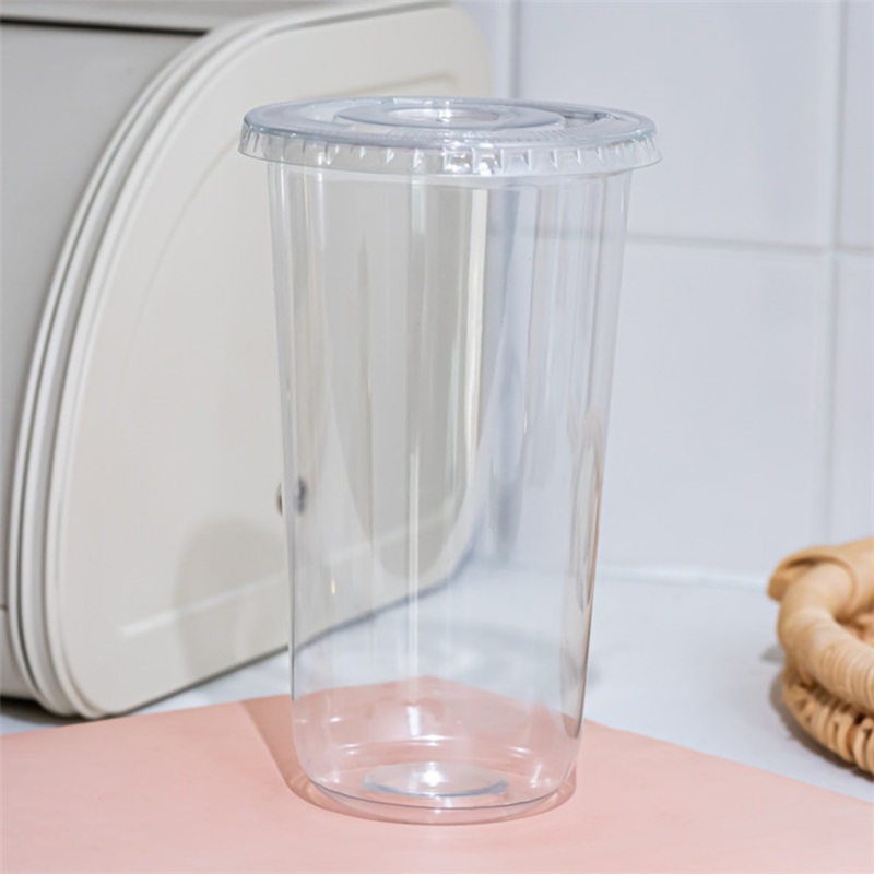 12/16/20oz Pet U Shape Juice Bubble Tea Coffee Plastic Cups with Lids – Plastic Cup and Disposable Cup price