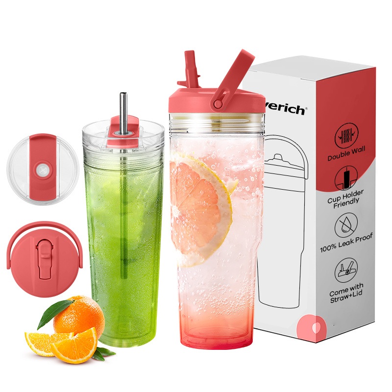 24& 32oz Double Wall Toxic Free Plastic Customized Wide Mouth BPA Free ODM Mug with Various Lids – Tumbler and Plastic Tumbler price