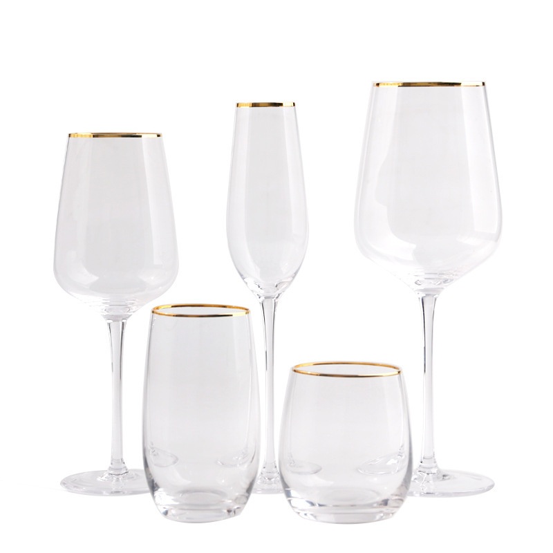 270ml/300ml/400ml/450ml/500ml/600ml Gilt-Edged High Quality Glass Cup Glass Wine Goblet – Goblet and China Glass Cup Factory price