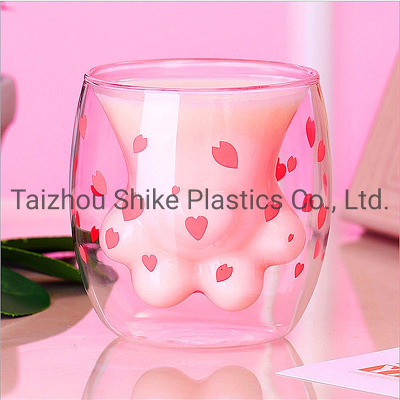 Creative Kitchen Accessories Cute Double Wall Glass Cup Cat Paw Glass Mug – Glass Mug and Water Bottle with Infuser price