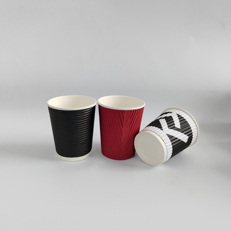Eco-Friendly Disposable Paper Cup with Ripple Design for Coffee or Hot Drinks – Paper Cup and Coffee Cup price