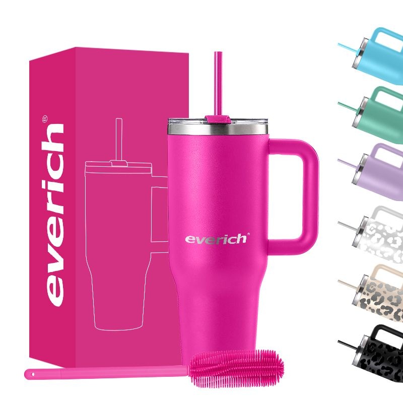 Everich Easy Carry Travel Insulated 40oz Stainless Steel Beer Coffee Tumbler with Powder Coating – Stainless Steel Tumbler and Personalized Stainless Steel Tumbler price