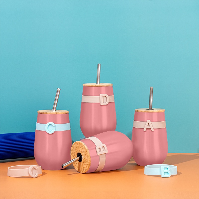 Everich ODM Stainless Steel Tumbler with Eco Bamboo Lid Straw and Silicone Band 12oz Durable High Quality Item – Spiling Proof and Bamboo Lid price