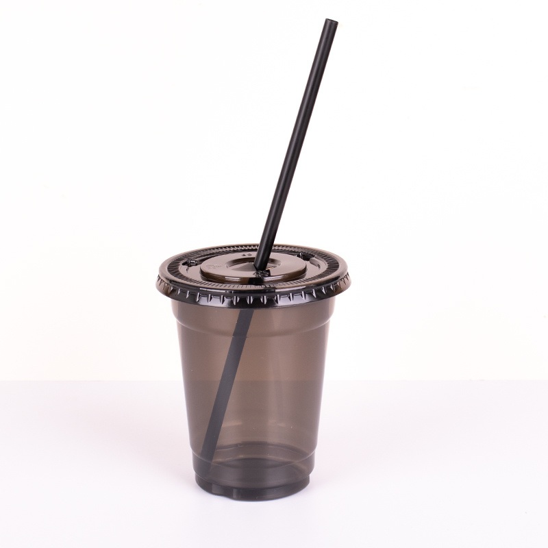 Pet Cup 16oz Black Pet Cup Black Custom Plastic 360ml 500ml Pet Cups Disposable – Plastic Cups for Juice and Plastic Cups for Beer price
