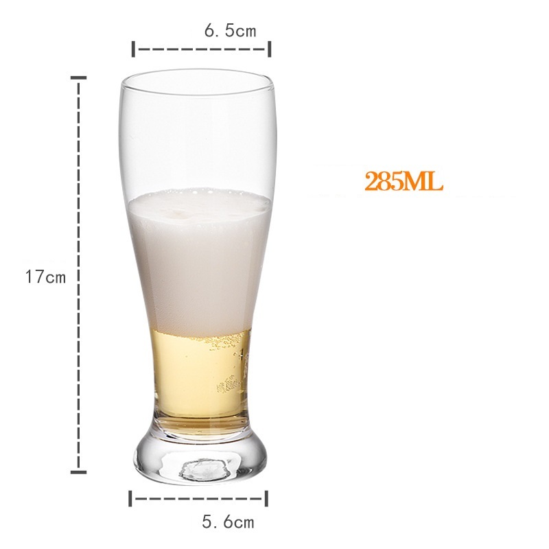 285ml Custom Logo Beer Drinking Glasses Thickened Waisted Lead Free Crystal Glass Beer Mugs Wholesale – Wholesale Beer Glasses and Glass Drinking Cups price