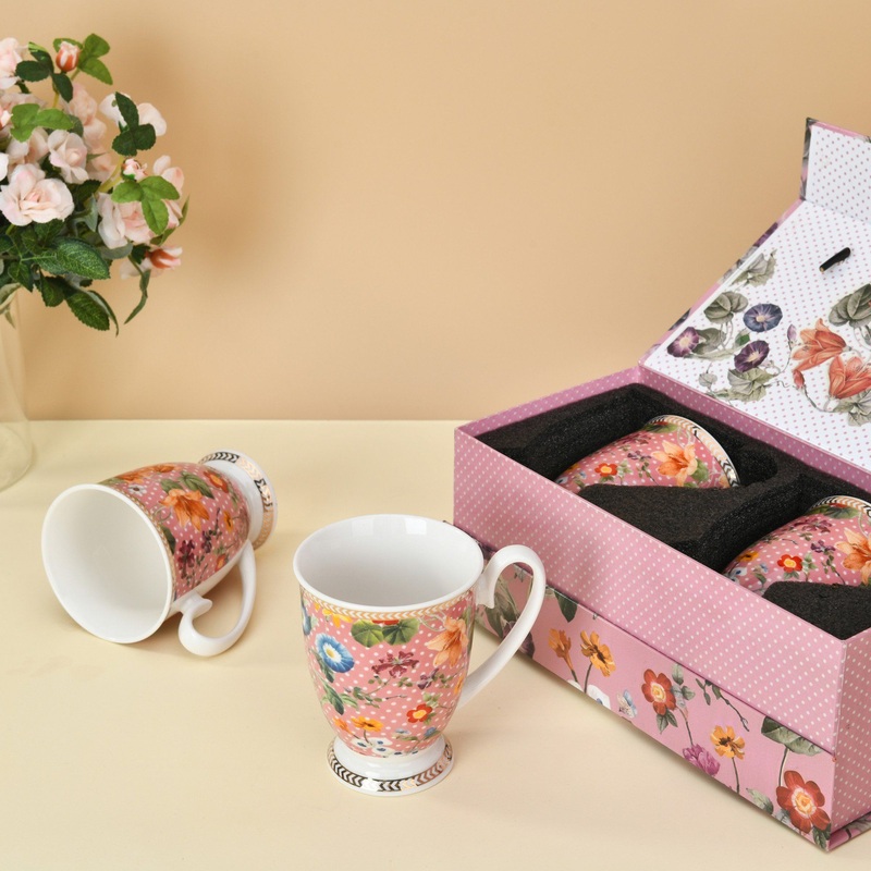 300ml S/2 Pink Floral porcelain Coffee Cup Ceramic Tea Mug – Mug and Ceramic Tea Mug price