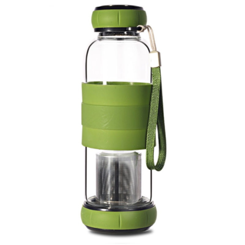550ml Glass Water Bottle Tea Strainer with Heat-Resistant Silicone Sleeve (CC-107) – Silicone Rubber Bottle and Silicone Glass Bottle price