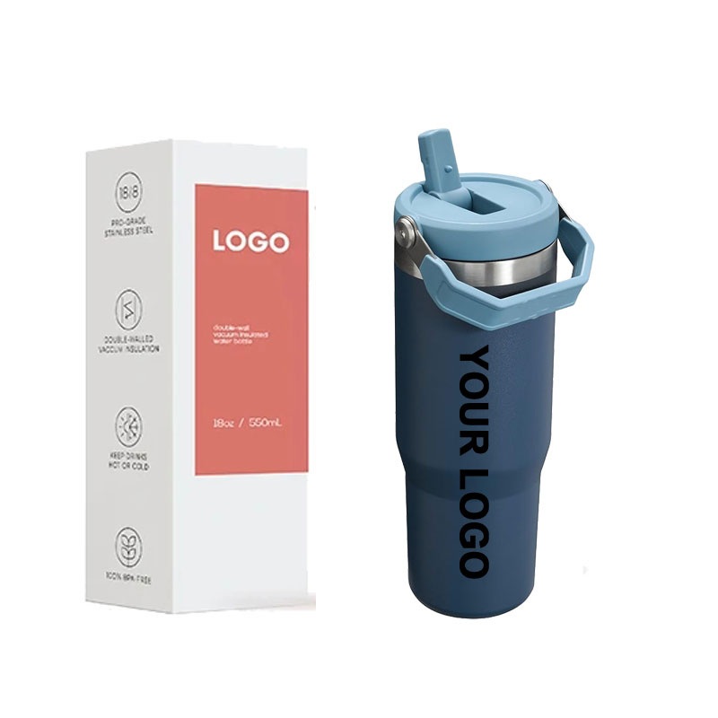 Custom Logo Portable Reusable Insulated Stainless Steel Metal Tumbler with Straw Lid – Vacuum Insulated Mug and Custom Cup price