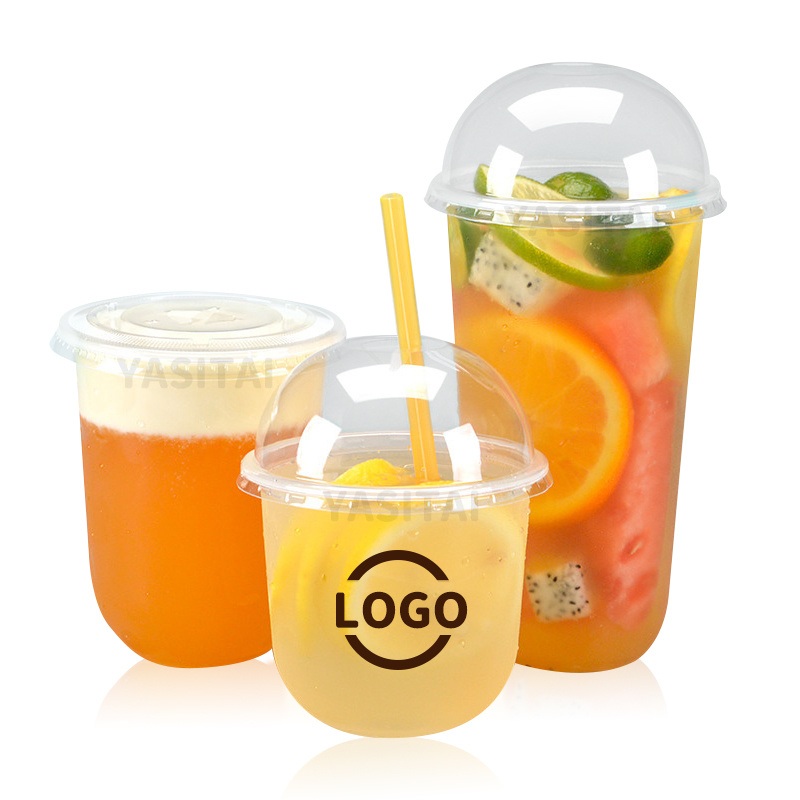 Custom Logo Printed 10/12/14/16/18/24oz Pet U Shape Disposable Plastic Cup – Disposable Cup and Pet Cup price