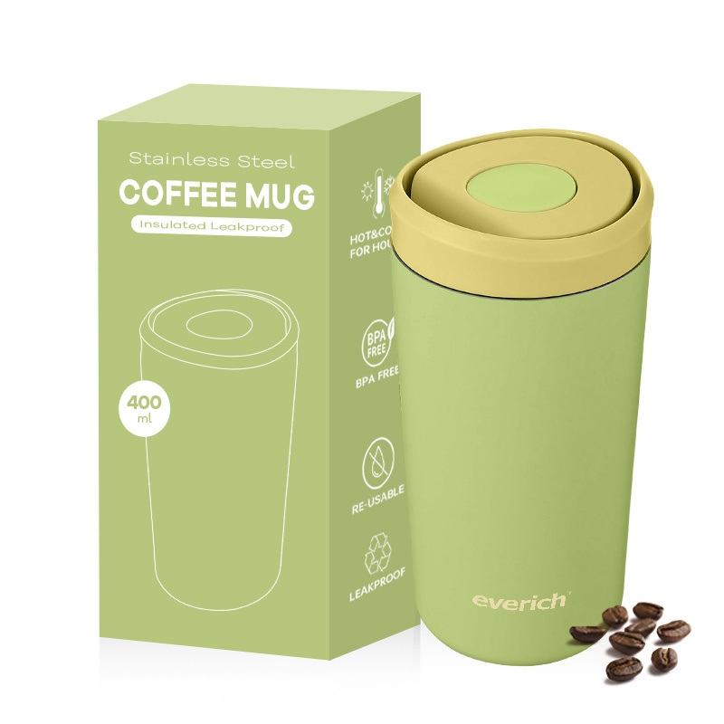 Everich 400ml Coffee Cup Stainless Steel Double Wall Vacuum Cup Leak-Proof – Coffee Cup and Stainless Steel price