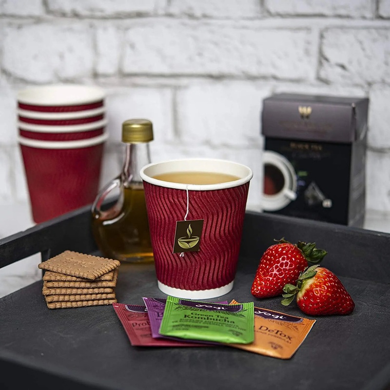 OEM with Lid and Cup Holder Wholesale Paper Coffee Cups Ripple Wall Paper Cup Insulated OEM with Lid and Cup – Degradable Ripple PLA Glass and Disposable-Cup-Mug price