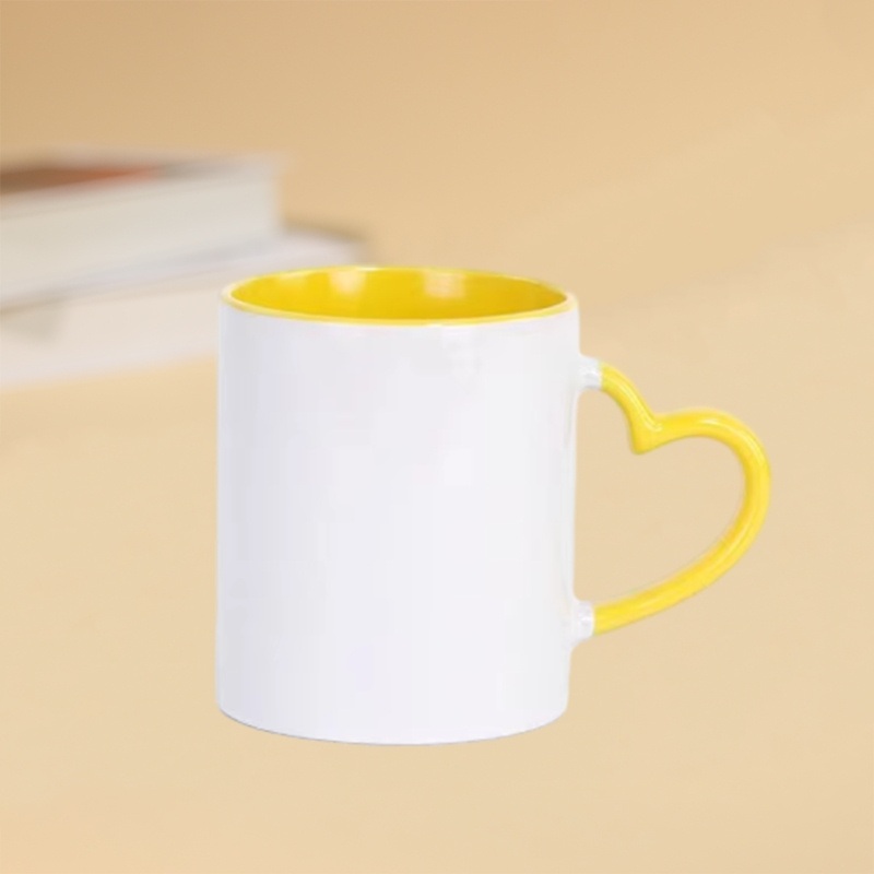 Sublimation Ceramic Mug, Coffee Mug, Colored Heart Handle and Inside, Custom Logo Trendy – Mug and Ceramic Mug price