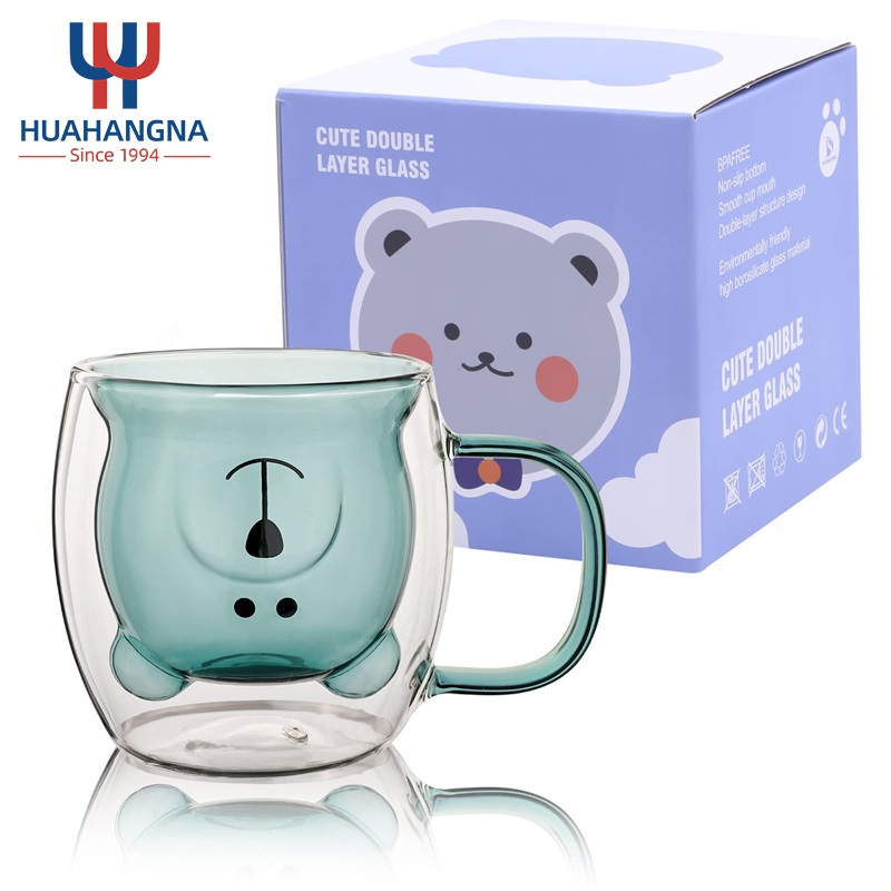 8.5oz Cute Bear Mugs Double Wall Insulated Cups with Handle for Tea Milk Espresso Coffee Gift for Birthday Valentine Custom Box – Glassware and Glass Cups price
