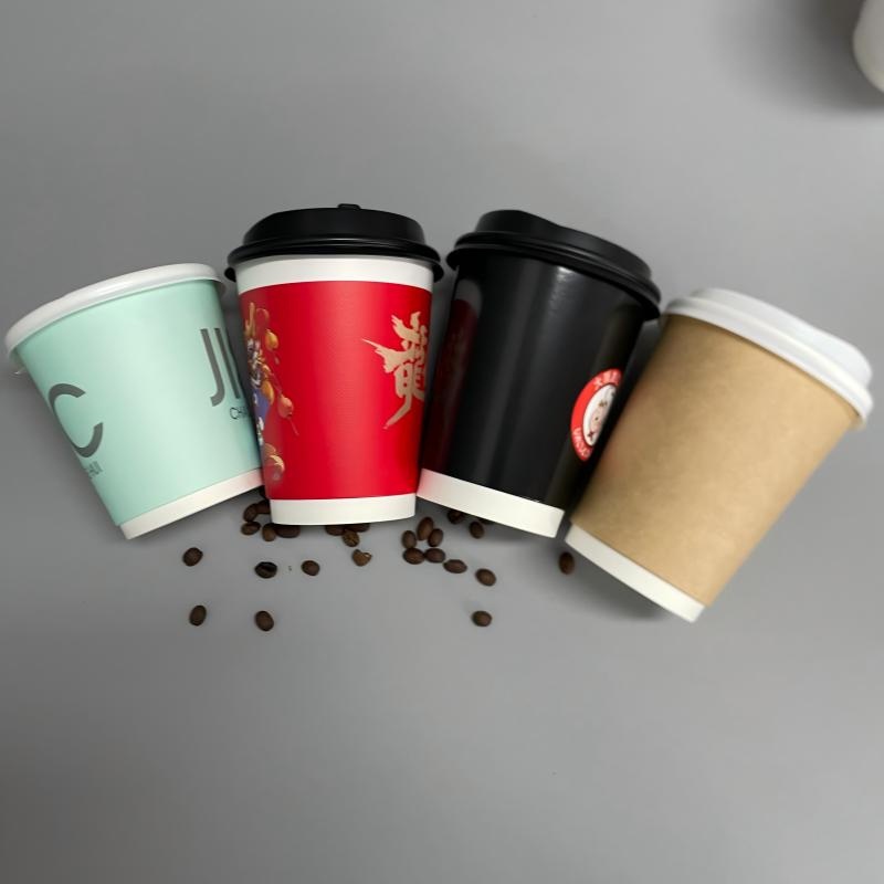8oz 16oz 20oz Biodegradable Custom Take out PE Coated Double Ripple Wall Paper Milk Tea Cups Paper Sauce Coffee Cup with Logo – Double Wall Paper Cups and Hot Drink Paper Cups price