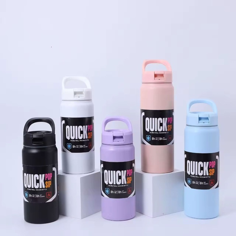 BPA-Free Leak Resistant Insulated Stainless Steel Water Bottle Flip Straw Tumbler with Handle Twist on Lid and Flip up Straw – Stainless Steel Tumbler and Sport Water Bottles price