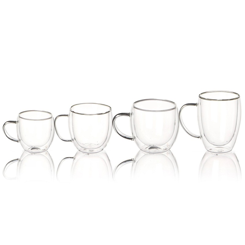 Coffee Cup Double Wall Borosilicate Glass Tea Cup with Mug – Double Wall Glass Cup and Glass Water Cup price