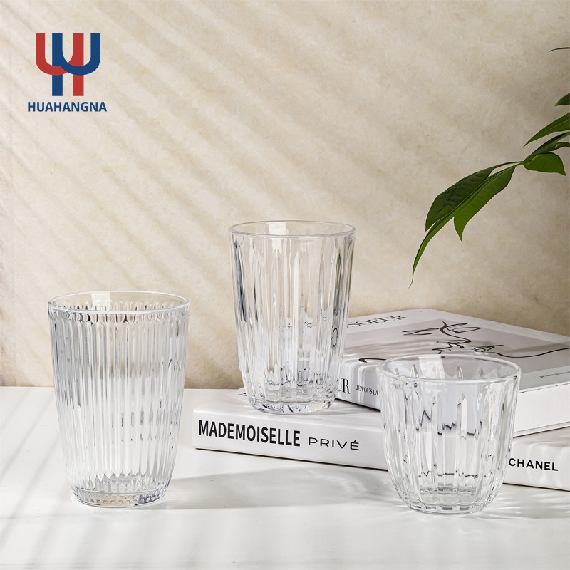 Creative Inner Stripe Coffee Cup Vertical Stripe Glass Household Transparent Water Cup Juice Milk Breakfast Cup Wholesale – Glass Cups and Glass Cup price