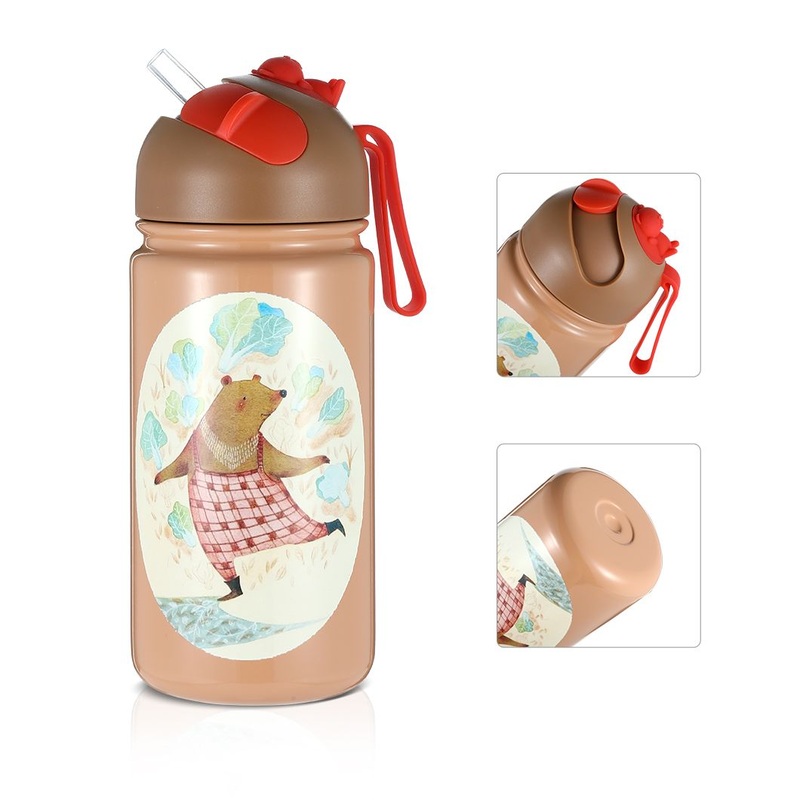 Double Wall Stainless Steel Water Bottle for Kids with Flip Straw with Silicon Handle – Double Wall Stainless Steel and Vacuum Insulated Flask price