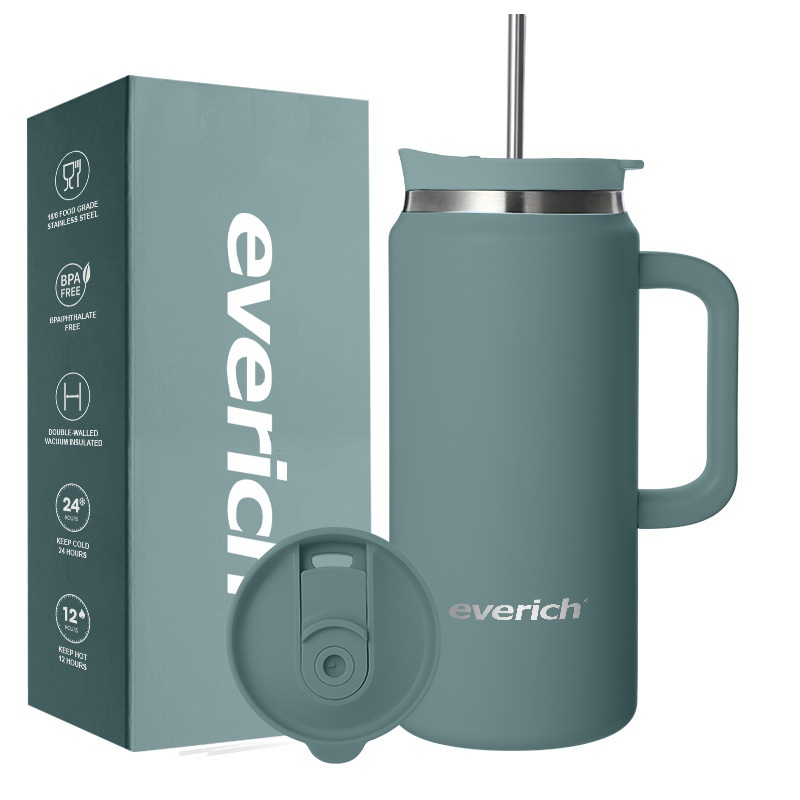 Everich Vacuum Insulated Water Bottle for Home Office or Car Reusable Cup with Straw – Water Bottle and Tumbler price