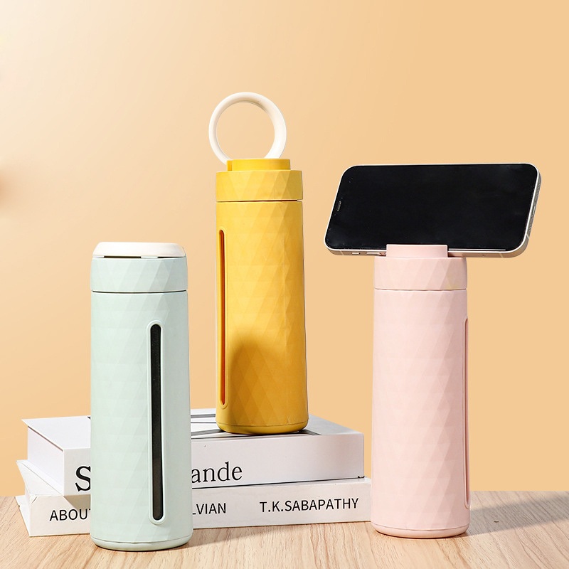 Outdoor Travel Portable 420ml Glass Water Bottle with Handle Mobile Phone Holder – Sports Bottle and Plastic Bottle price