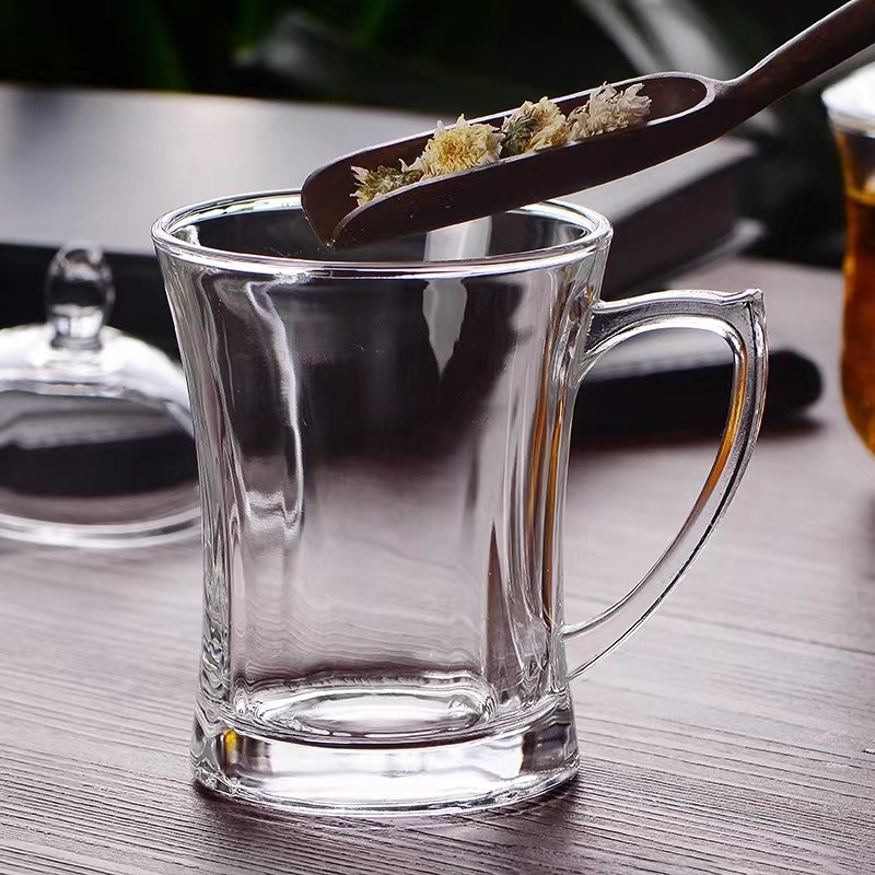 Transparent Wear-Resistant Glass Water/Tea Cup with Handle for Coffee/Latte/Cappuccino – Cup and Glass Bottle price