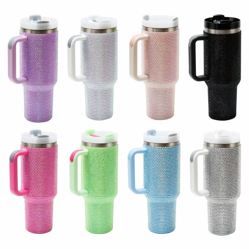 Wholesale Glitter Diamond H2.0 40oz Stainless Steel Tumbler Coffee Mug with Straw – Coffee Mug and Stainless Steel Coffee Mug price