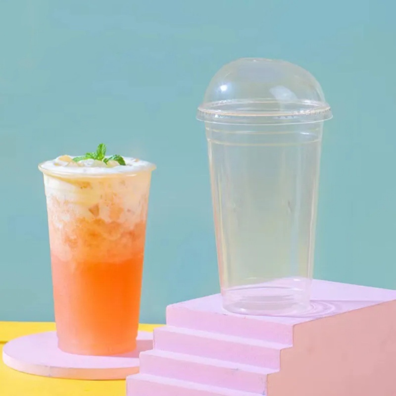 100% Biodegradable Customized Logo Clear Pet Disposable Milk Tea Ice Coffee Plastic Cup with Lid – Disposable Plastic Cups and Customized Pet Plastic Cups price
