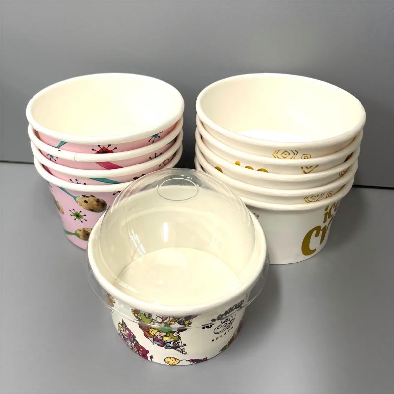 4 Ounce Party Supplies Treat Disposable Paper Cups for Sundae Frozen Yogurt Soup Pastel Stripes Ice Cream – Disposable Ice Cream Cups and Ice Cream Container price